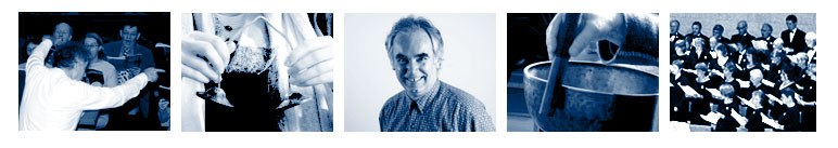 Pictures of Leslie Bunt with students and clients